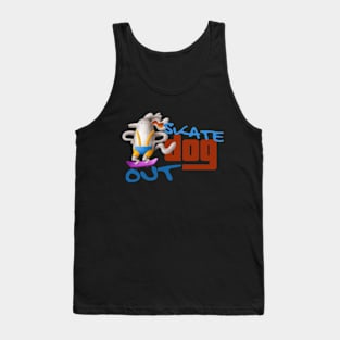 Skate Dog Out Pink Skateboard Tank Top